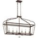 Astrapia 6 Light 36 inch Dark Rubbed Sienna/Aged Silver Island Light Ceiling Light