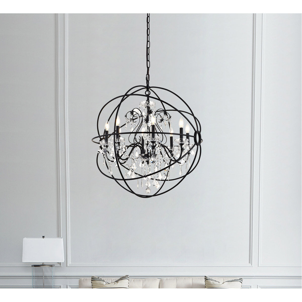 Cordelia 8 Light 32 inch black Pendant Ceiling Light