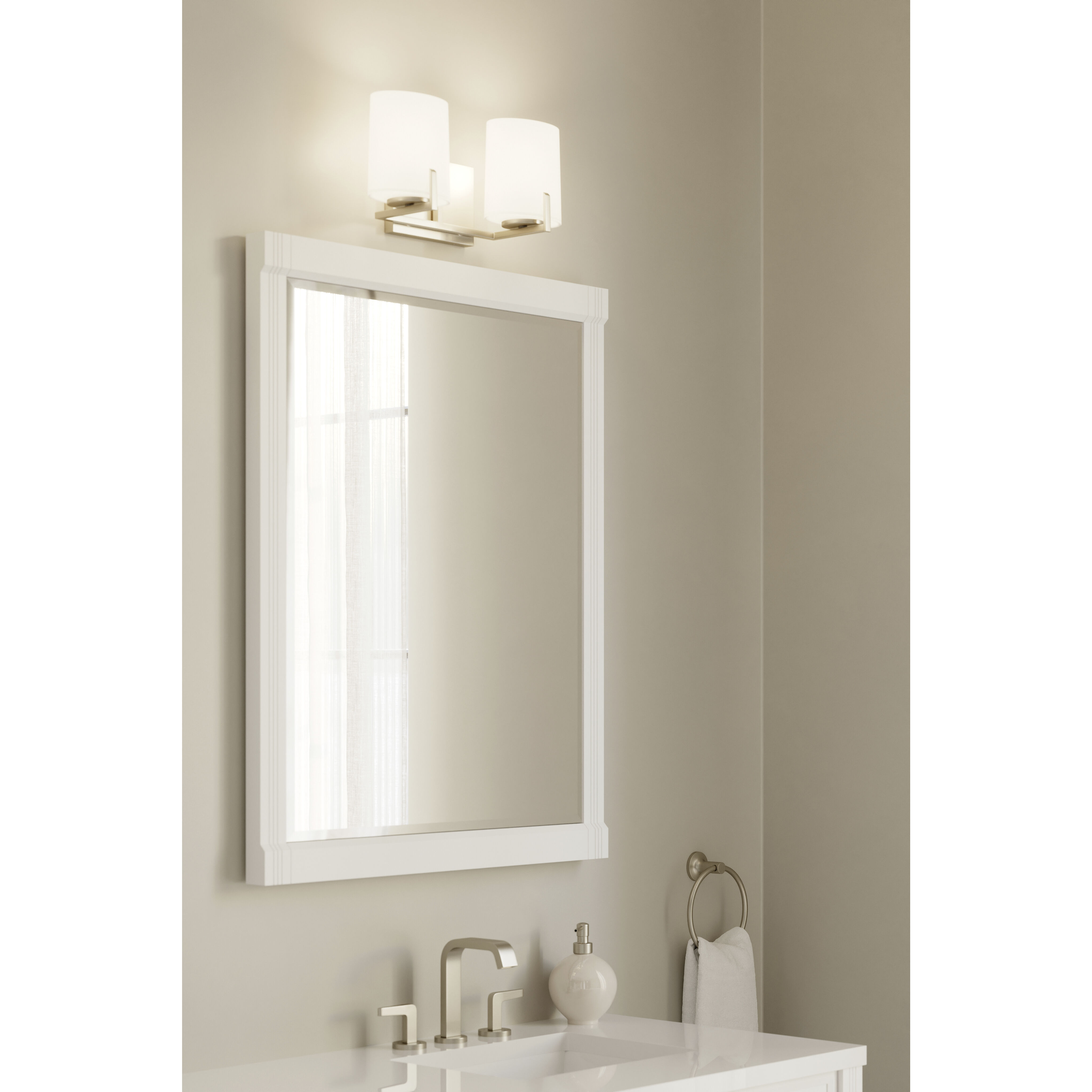 Mirelle 2 Light 16 inch Brushed Nickel Vanity Wall Light