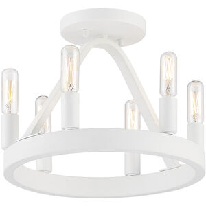 Carousel 6 Light 12 inch Matte White Semi-Flush Ceiling Light