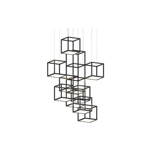 Cubix LED 37 inch Satin Black Pendant Ceiling Light, Vertical