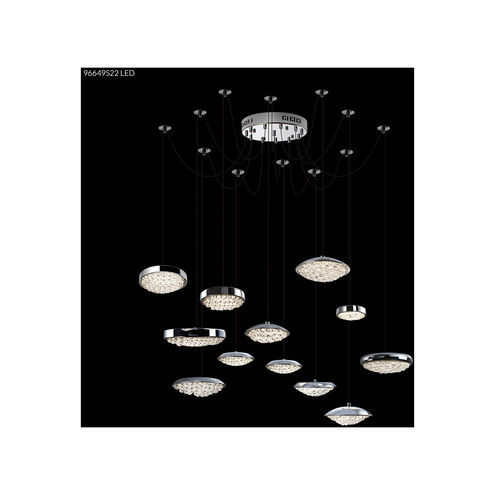Galaxy LED 50 inch Silver Crystal Chandelier Ceiling Light