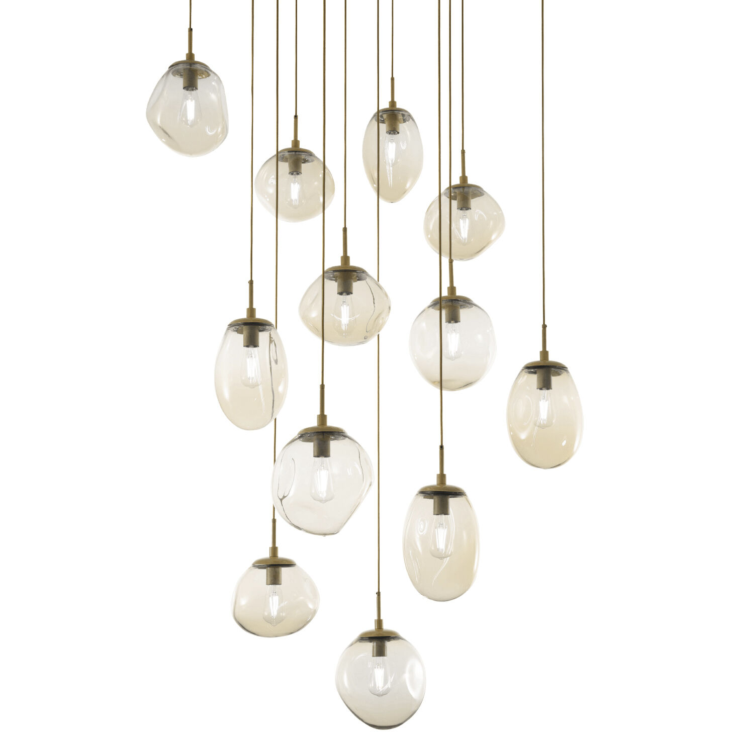 Cosmos Incandescent 9 Light 32 inch Graphite Multi-Pendant Ceiling Light in Bronze Cosmos, Square Multi-Port