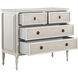 Caroline Cerused White and Painted Burlap Chest