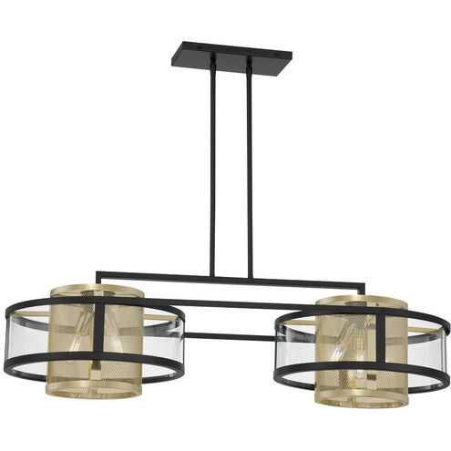 Soho LED 60.5 inch Coal And Soft Brass Island Light Ceiling Light