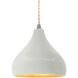 Radiance LED 8 inch Matte White and Champagne Gold and Brushed Nickel Pendant Ceiling Light