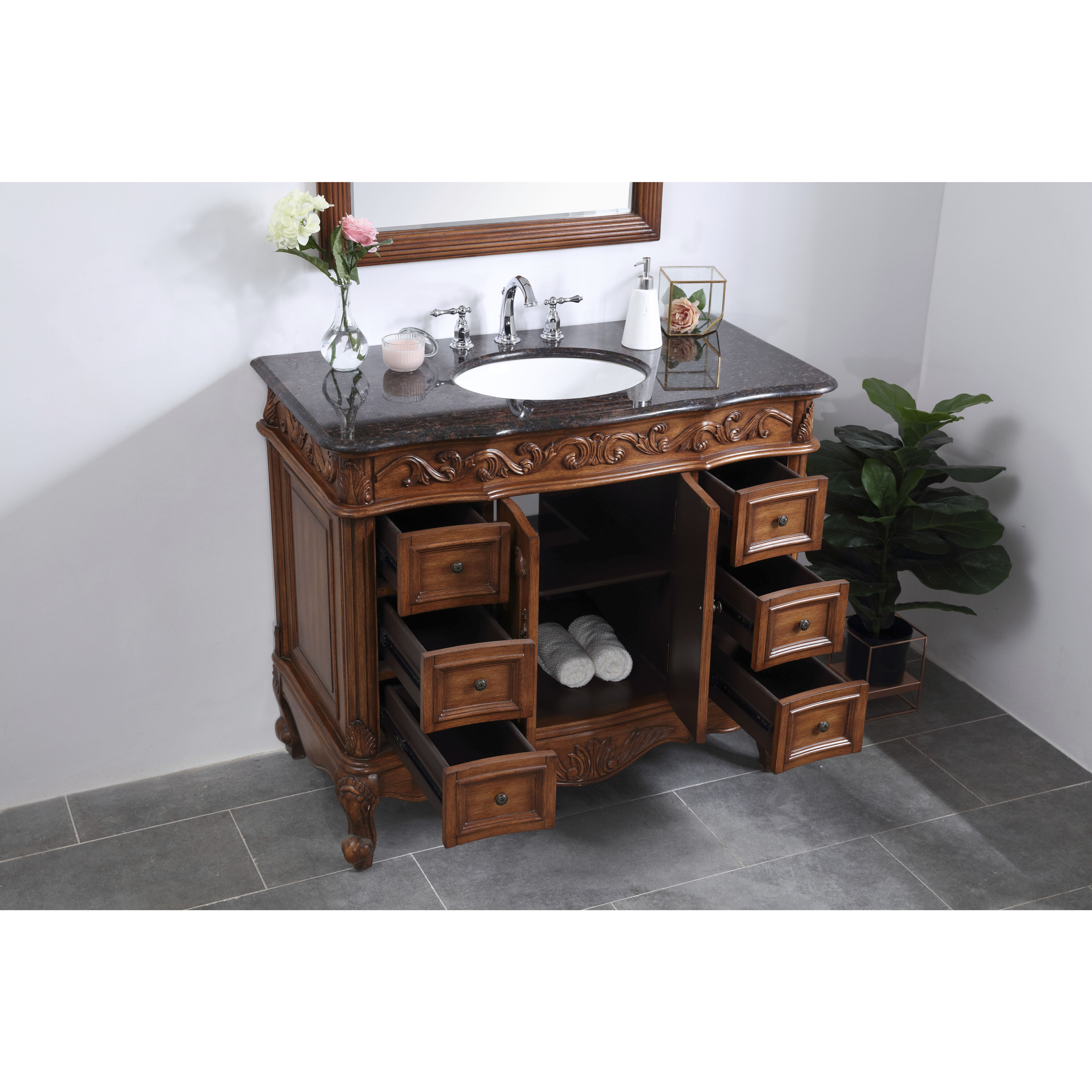 Oakland 84 X 22 X 72 inch Teak Vanity Sink Set