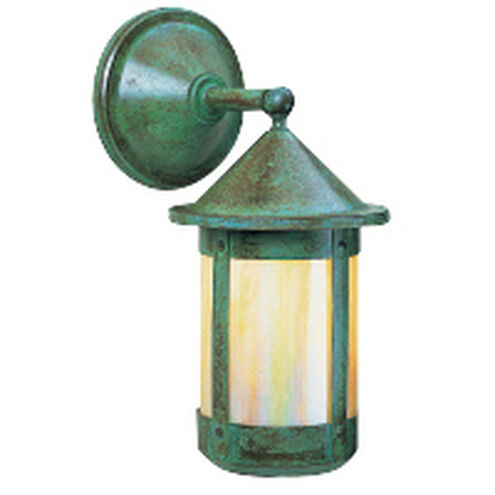 Berkeley 1 Light 11.75 inch Verdigris Patina Outdoor Wall Mount in Gold White Iridescent