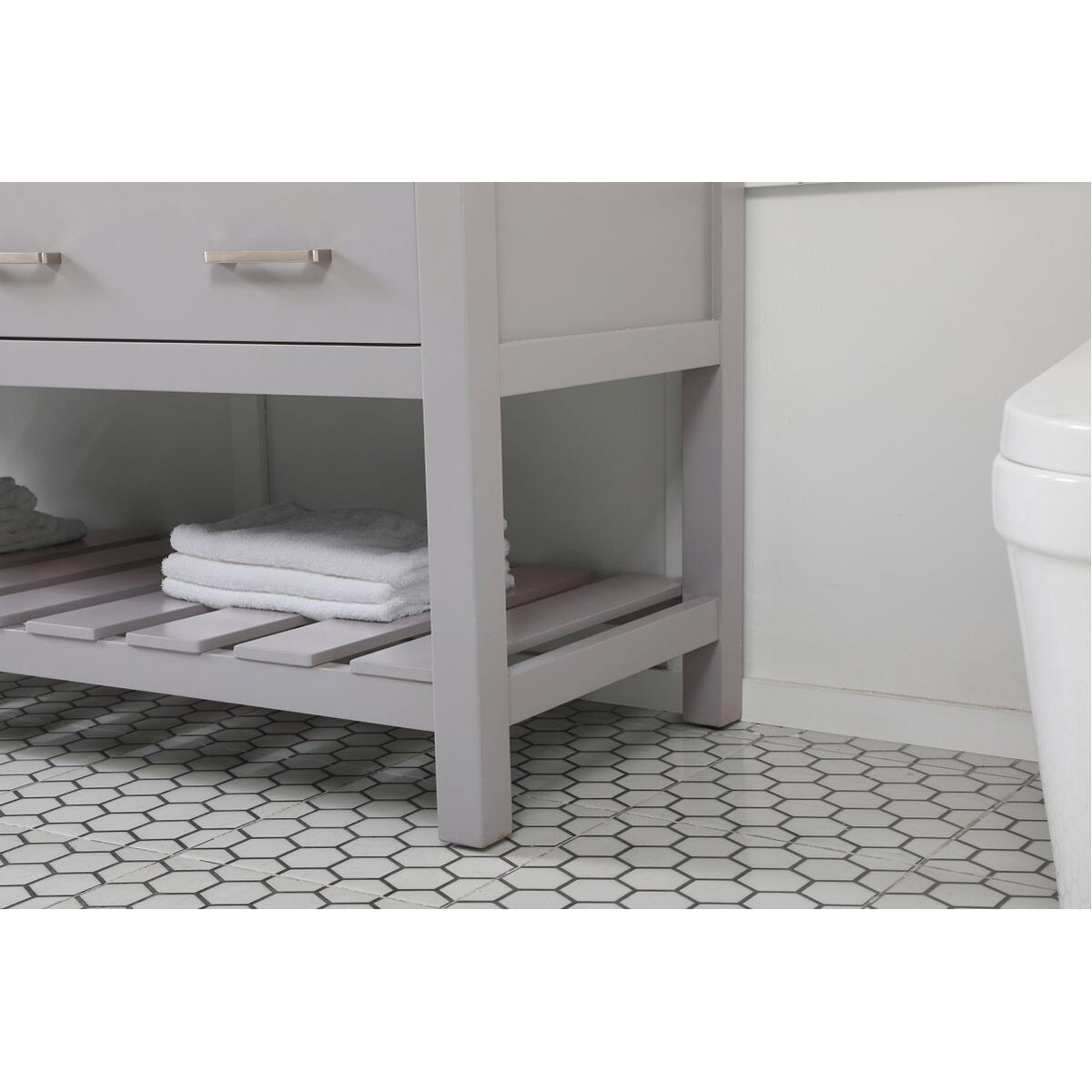 Clement 60 X 22 X 34 inch Grey Bathroom Vanity Cabinet