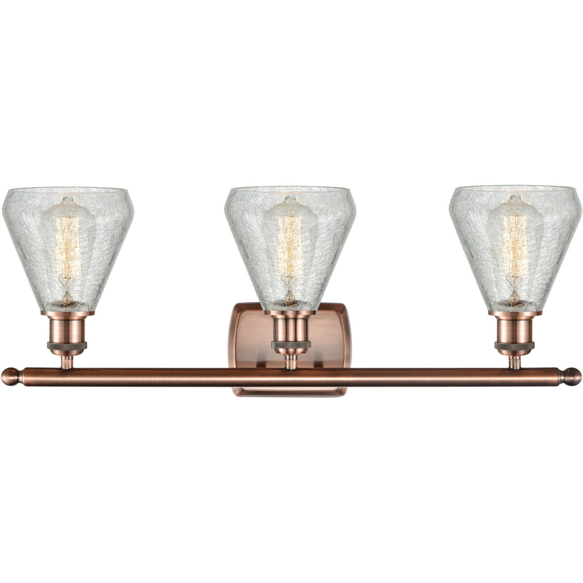 Ballston Conesus 3 Light 26 inch Antique Copper Bath Vanity Light Wall Light, Ballston