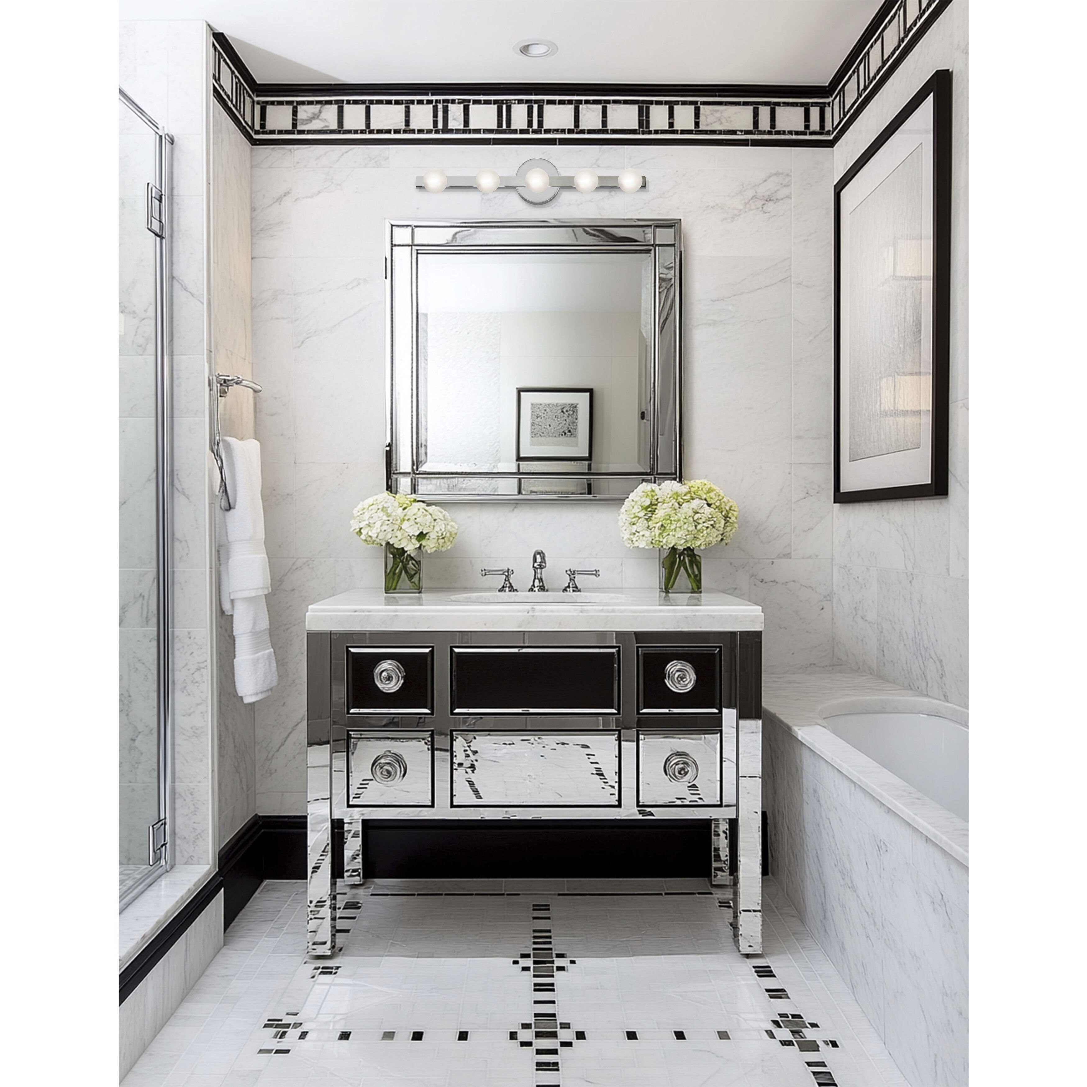 Raleigh LED 27.25 inch Polished Chrome Vanity Light Wall Light