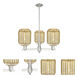 Preston 3 Light 17.63 inch Satin Nickel Chandelier Ceiling Light in Mercury Glass