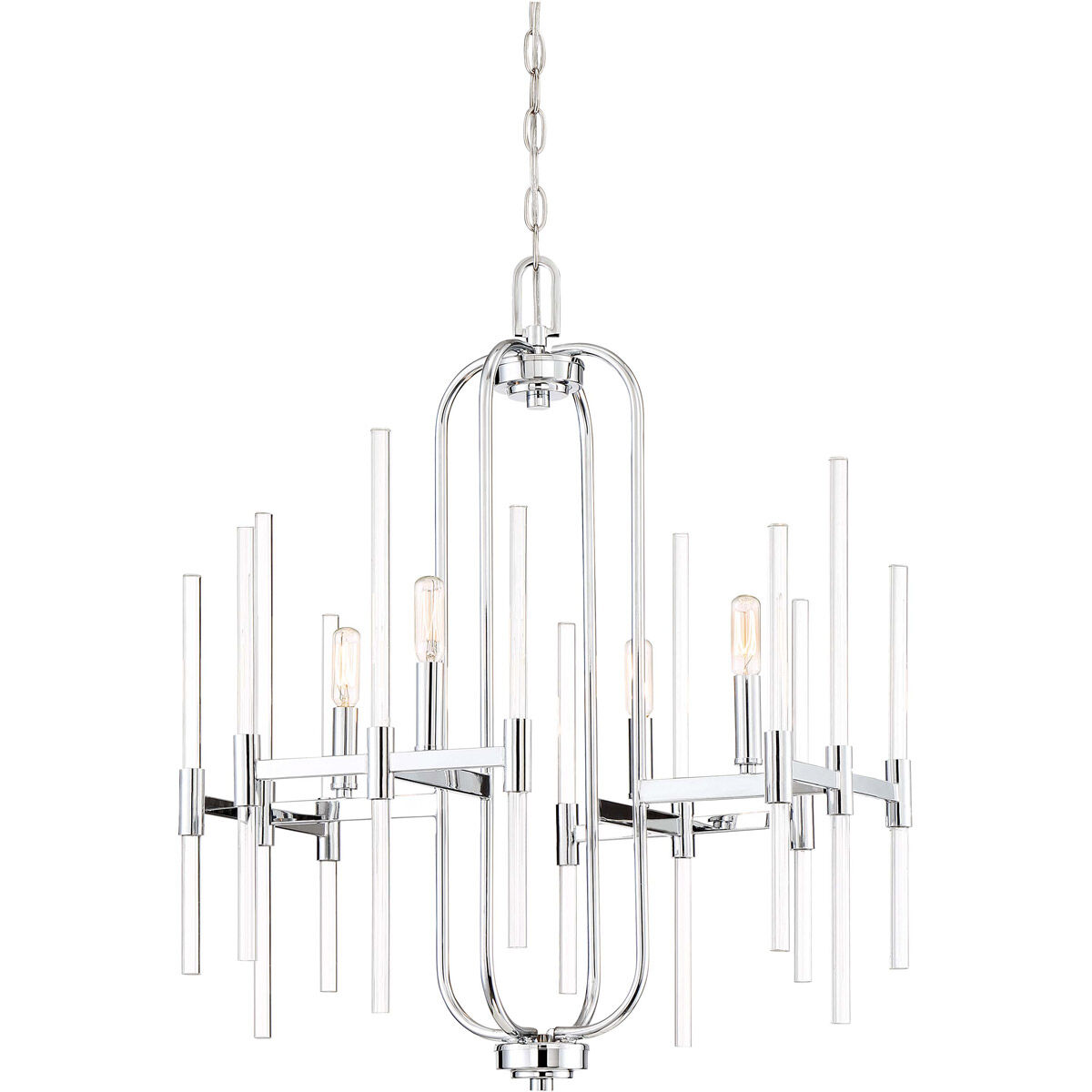 Pillar 4 Light 22 inch Chrome Chandelier Ceiling Light