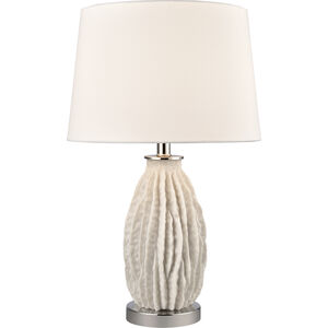 Beacher 24 inch 150.00 watt White with Polished Nickel Table Lamp Portable Light