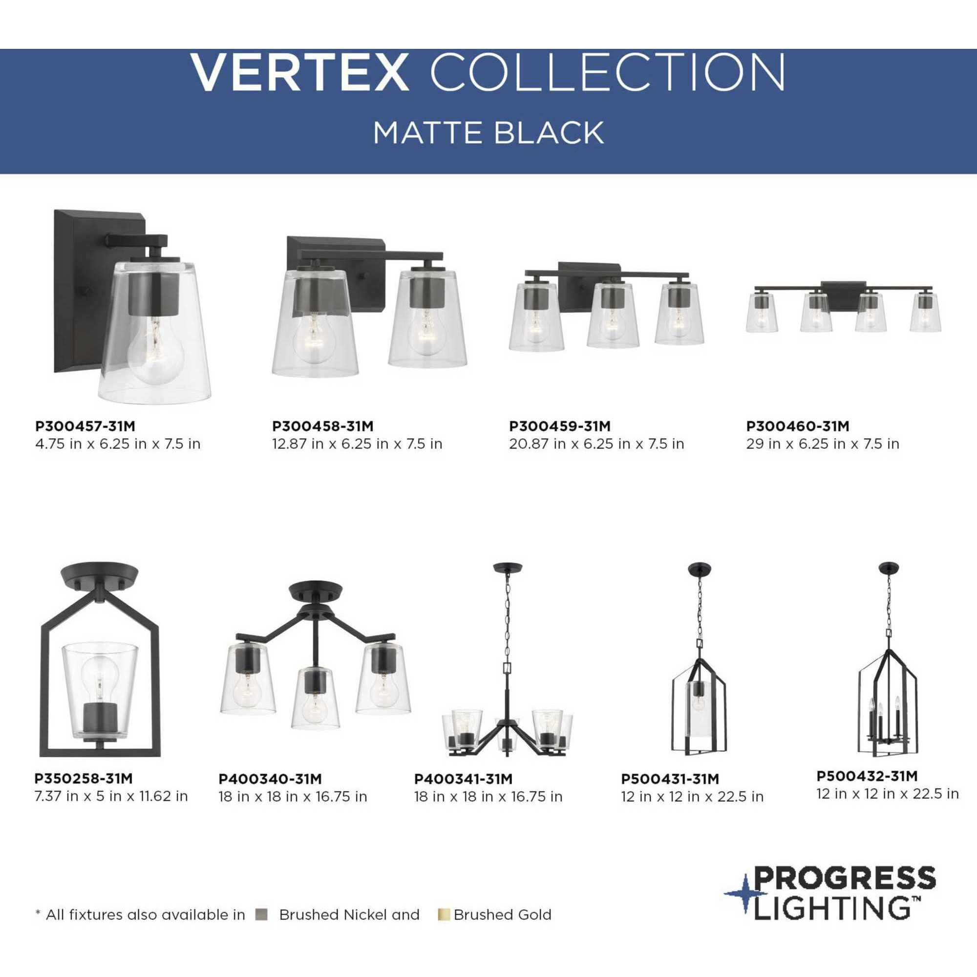 Vertex 1 Light 4.75 inch Matte Black Bath Light Wall Light