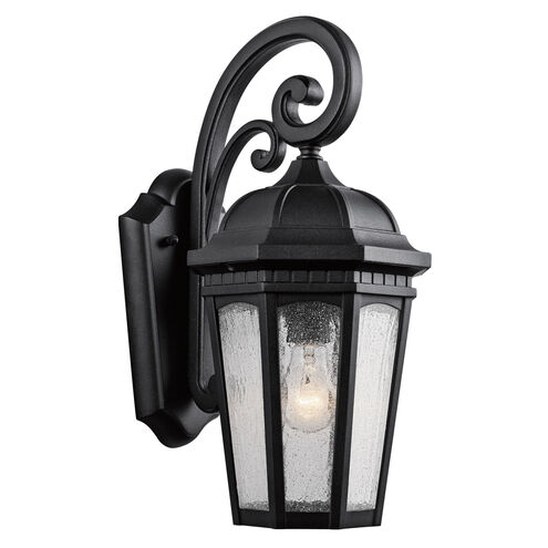 Courtyard 1 Light 18 inch Textured Black Outdoor Wall in A21, Medium