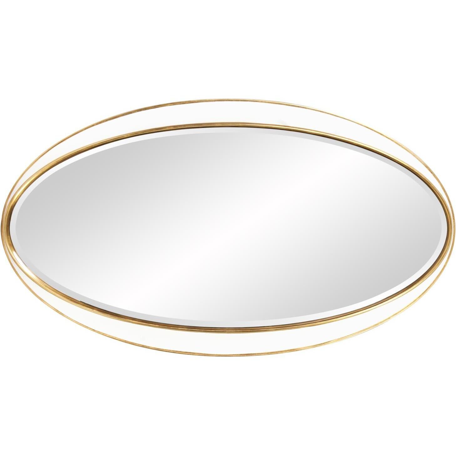 Rania 49 X 28 inch White and Gold Wall Mirror