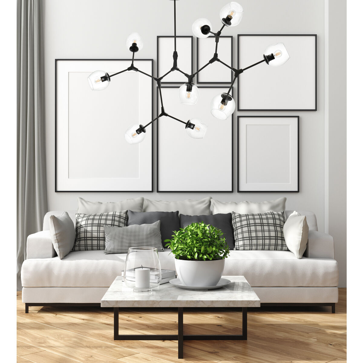 Cavoli 9 Light 35 inch Black Chandelier Ceiling Light