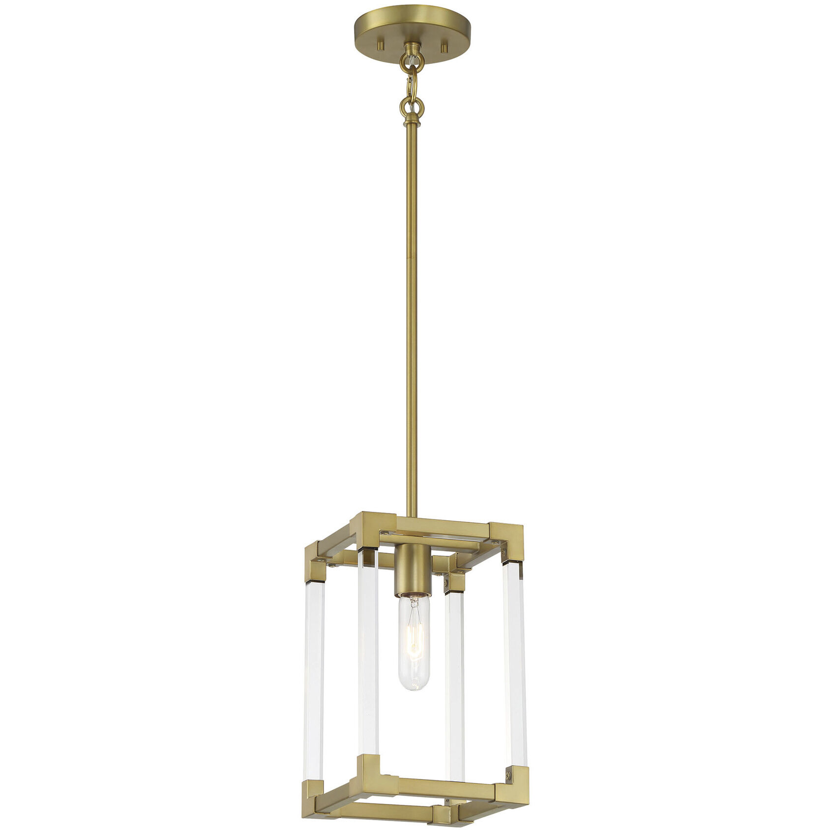Vantage Oro District 1 Light 7 inch Soft Brass Mini Pendant Ceiling Light