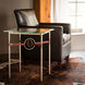 Equus 25 X 22 inch Vintage Platinum/Soft Gold Side Table in Leather British Brown