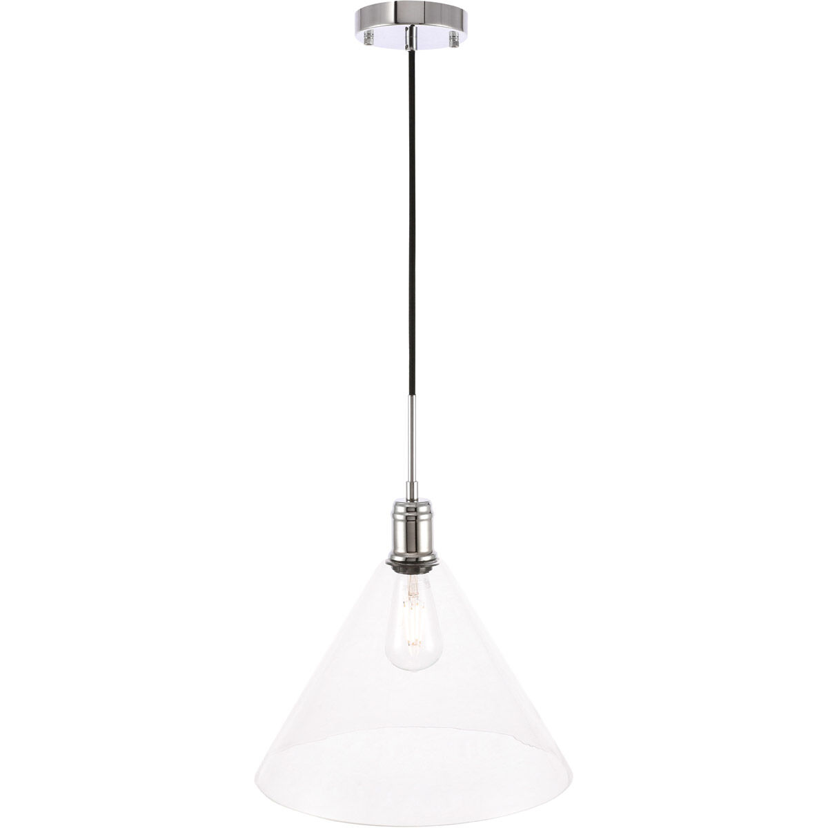 Hugh 1 Light 13.75 inch Chrome Pendant Ceiling Light