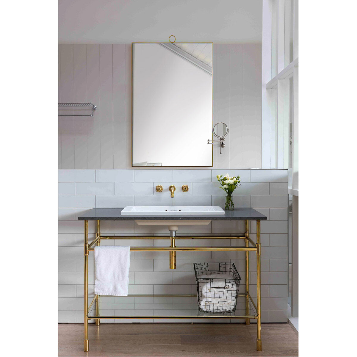 Vertice 38 X 24 inch Brass Wall Mirror