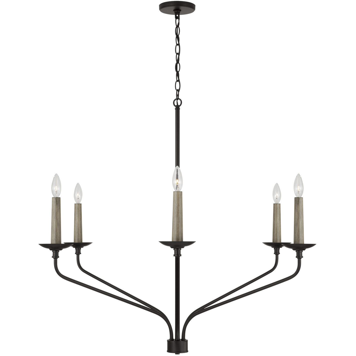 Wilder 6 Light 41 inch Matte Black Chandelier Ceiling Light