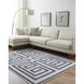 Lavable 113.39 X 89.76 inch White/Onyx/Light Silver/Old Lavender Machine Woven Rug in 7.5 x 9.5
