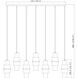 Cayden 7 Light 54 inch Modern Gold Linear Chandelier Ceiling Light