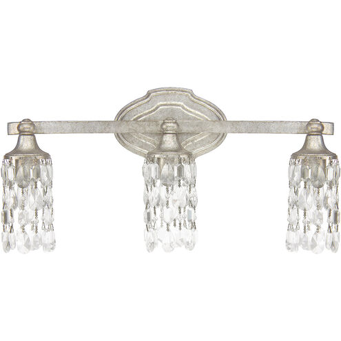 Dudley 3 Light 21 inch Antique Silver Vanity Light Wall Light