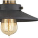 English Pub Vanity Light Wall Light in Antique Brass, Graphite