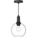 Alora Mood Castilla Pendant Ceiling Light in Matte Black, Clear Glass