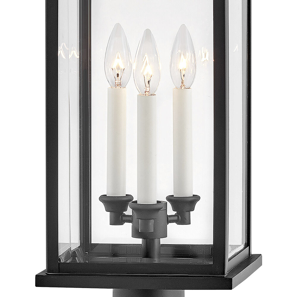 Estate Series Weymouth 3 Light 22.25 inch Black Outdoor Post Mount Lantern
