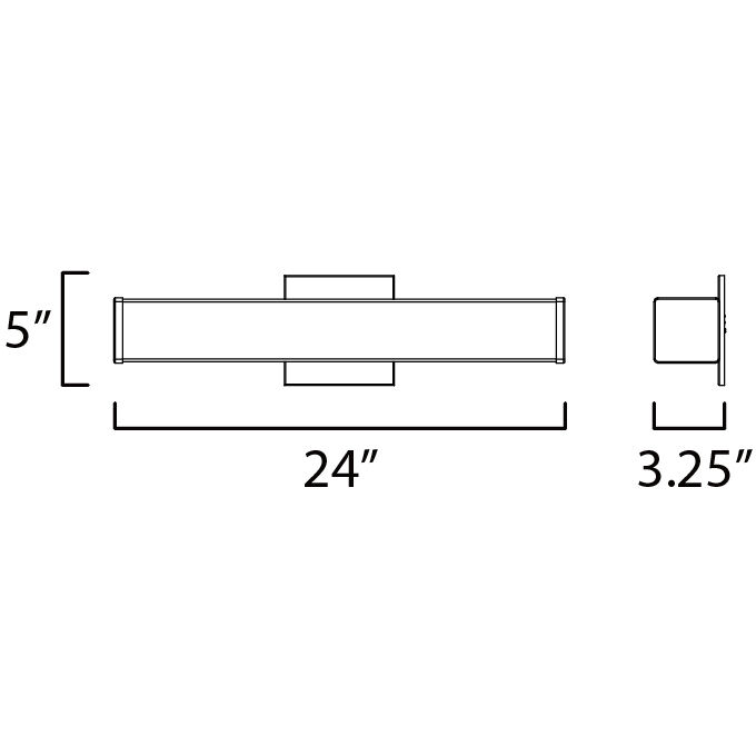 Baritone LED 24 inch Satin Nickel Bath Vanity Light Wall Light