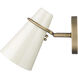 Reeva 1 Light 5.13 inch Modern Brass Wall Sconce Wall Light in Glossy Ecru
