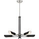 Turbine 5 Light 28 inch Coal With Brushed Nickel Chandelier Ceiling Light