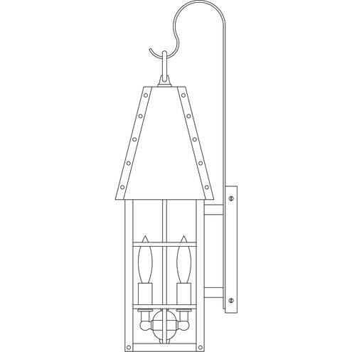 Hampton 2 Light 6 inch Raw Copper Wall Mount Wall Light in Clear