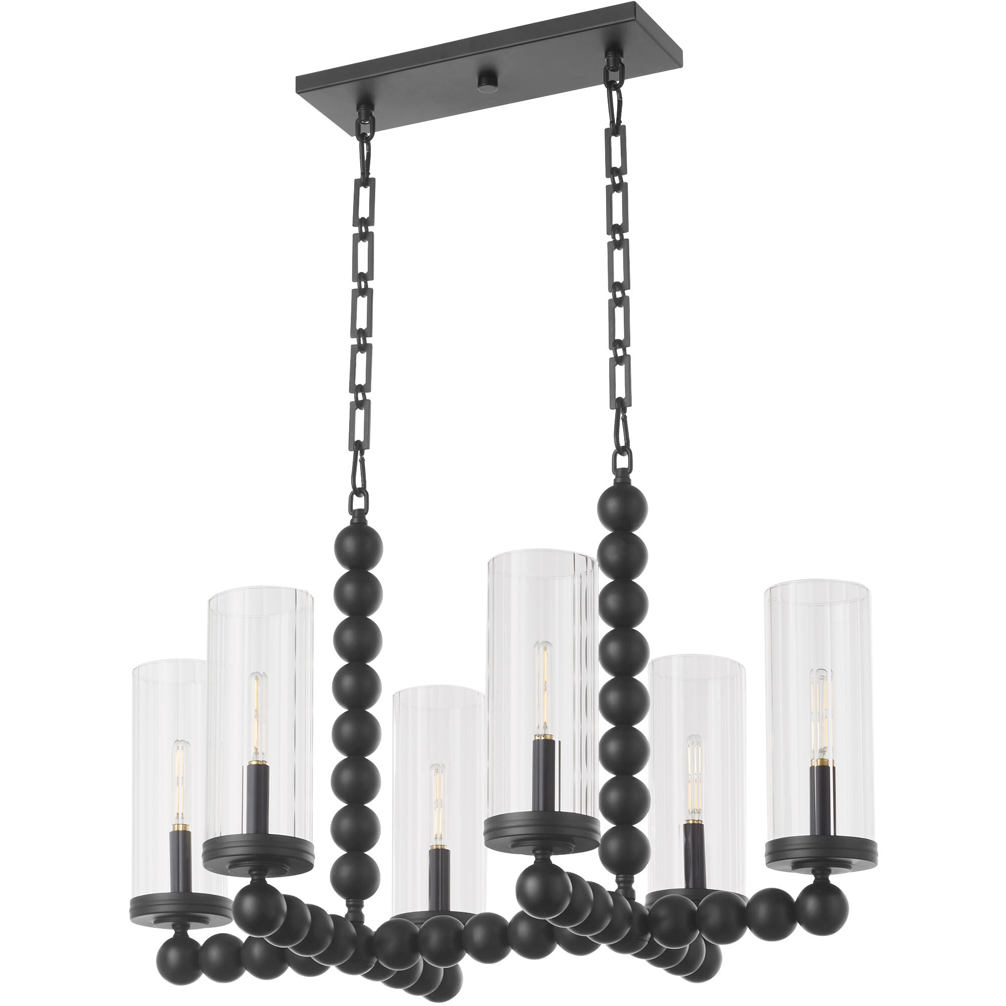 Lee Boulevard 6 Light 29.5 inch Matte Black Linear Chandelier Ceiling Light
