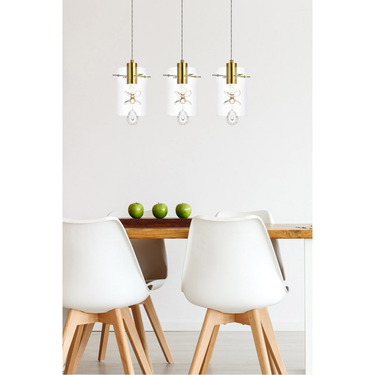 Hana 3 Light 24 inch Gold Linear Pendant Ceiling Light