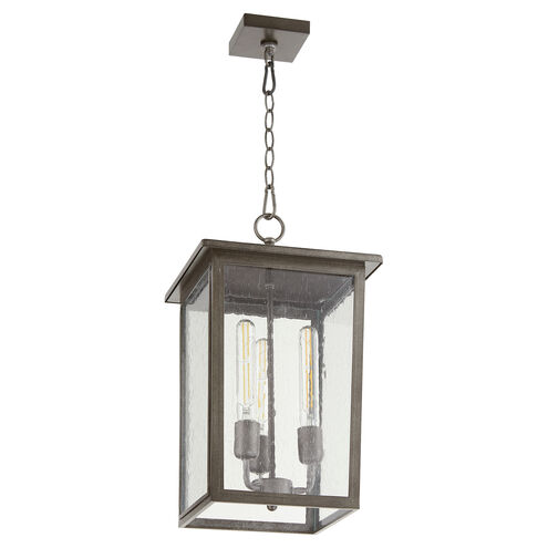 Riverside 3 Light 11 inch Weathered Zinc Outdoor Pendant