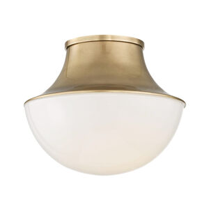 Lettie 1 Light 10.75 inch Aged Brass Flush Mount Ceiling Light, Small