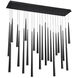 Cascade LED 12 inch Black Multi-Light Pendant Ceiling Light in 23, Linear, 28in.
