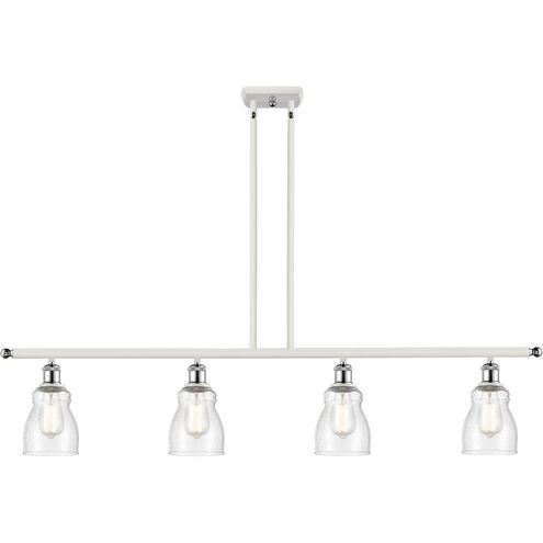 Ballston Ellery 4 Light 48 inch White and Polished Chrome Island Light Ceiling Light in Seedy Glass, Ballston