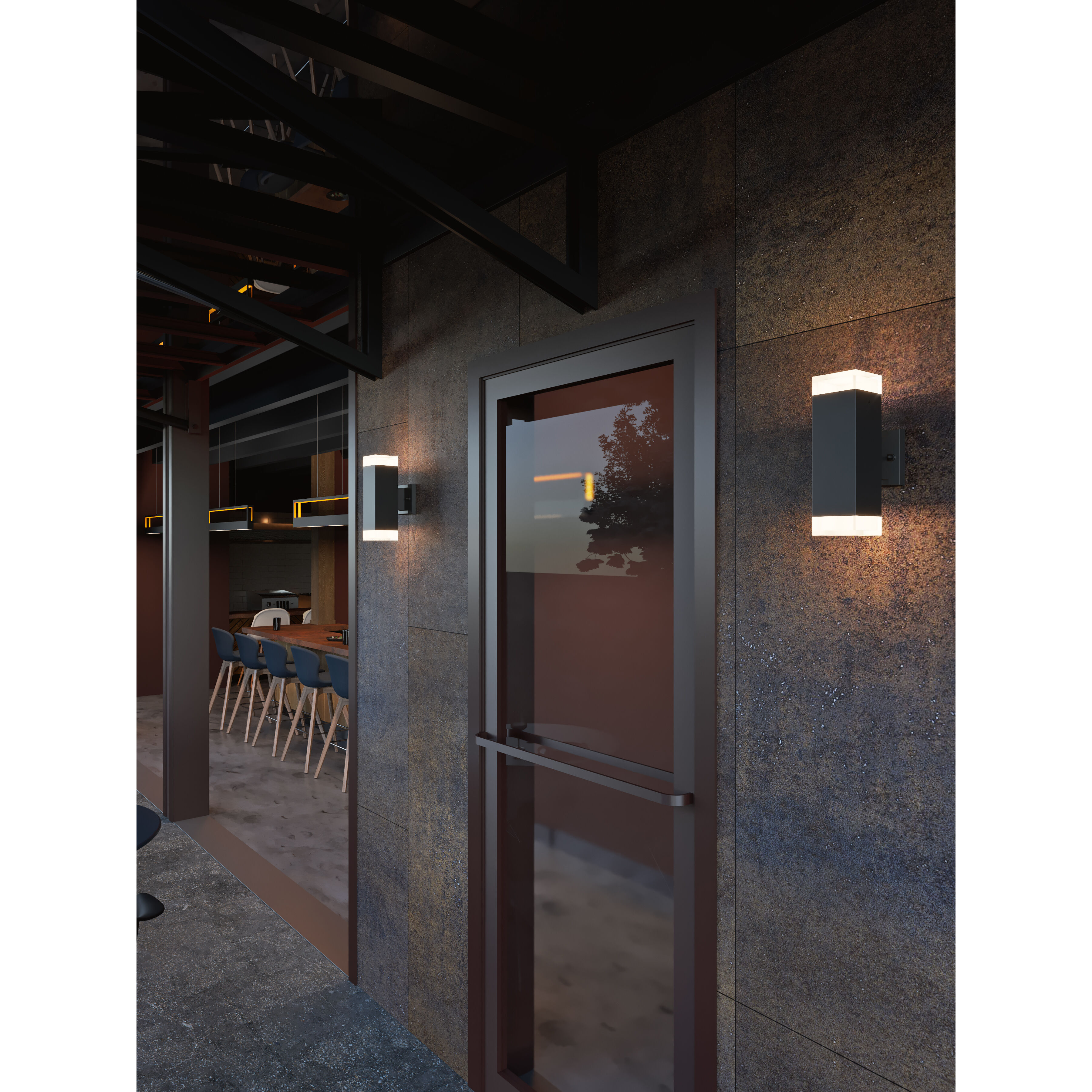 Edmund LED 12 inch Black Outdoor Wall Sconce