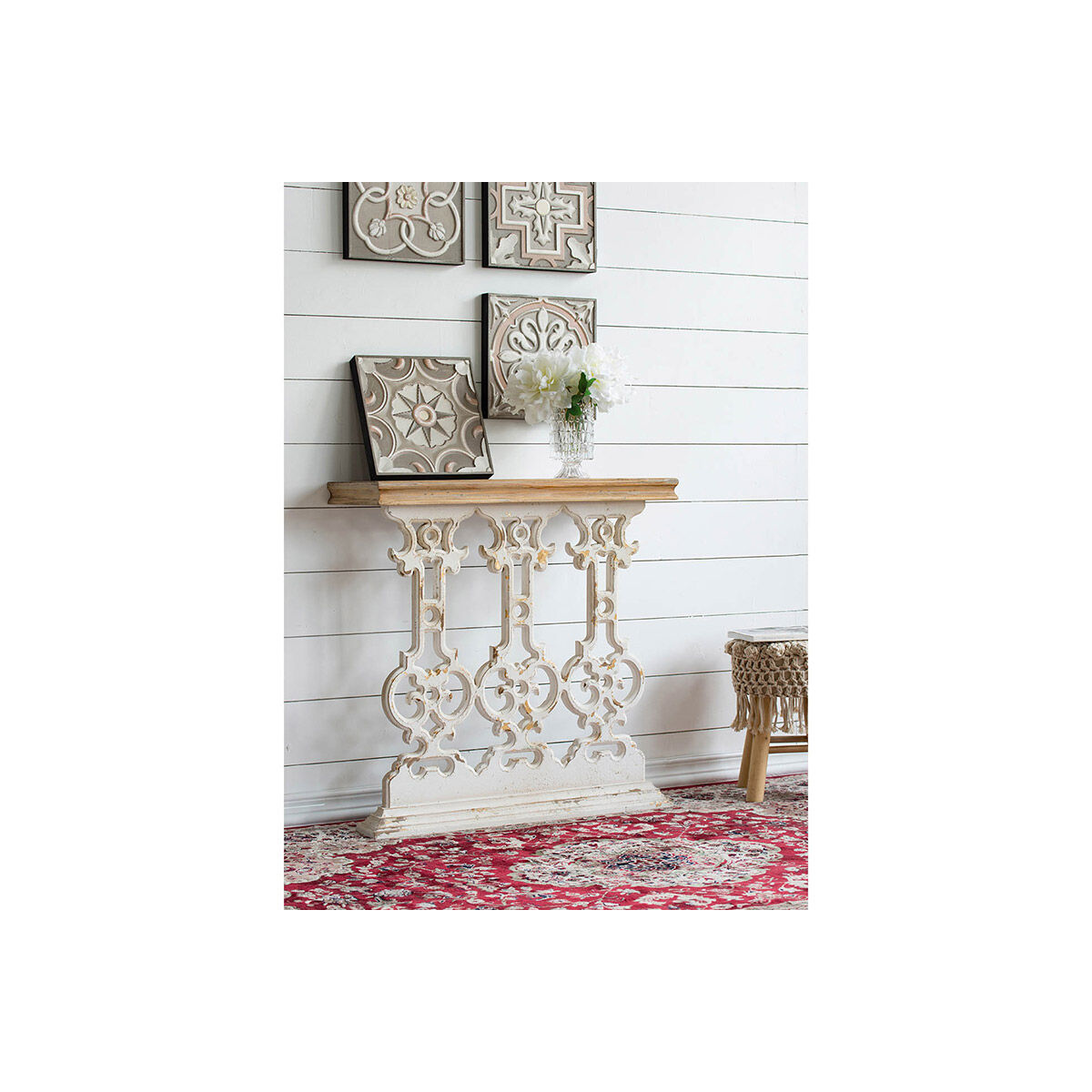 Classic 31.9 X 11.8 inch Natural/White Console Table