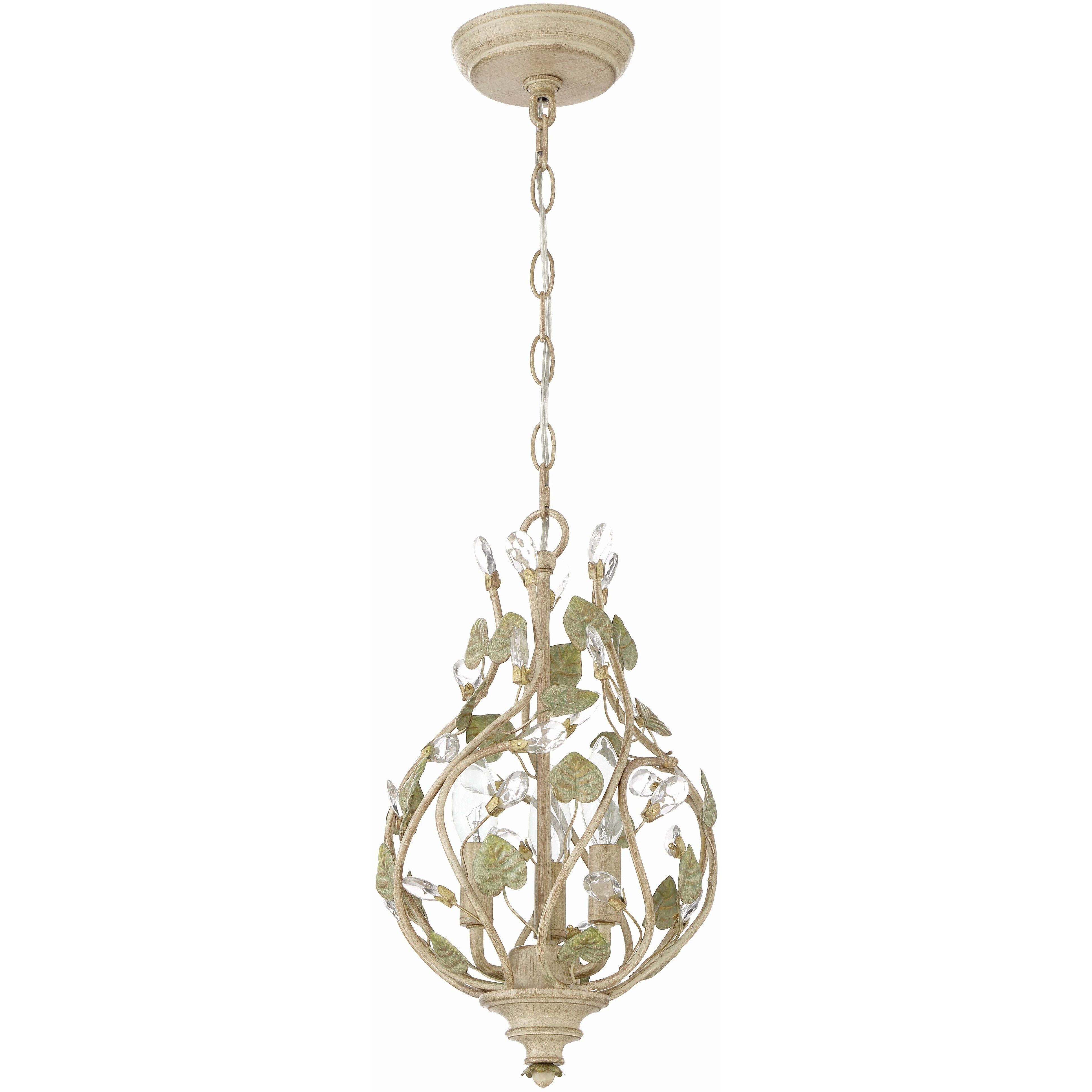 Josie 3 Light 9 inch Champagne Green Tea Mini Chandelier Ceiling Light