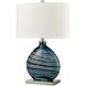 Portview 22 inch 60 watt Teal with Polished Nickel Table Lamp Portable Light