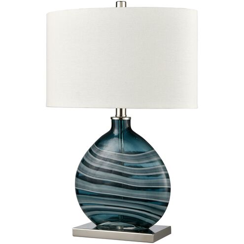 Portview 22 inch 60 watt Teal with Polished Nickel Table Lamp Portable Light