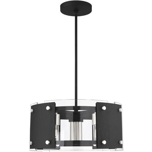 Barcelona 7 Light 8 inch Black with Brushed Nickel Accents Pendant Chandelier Ceiling Light