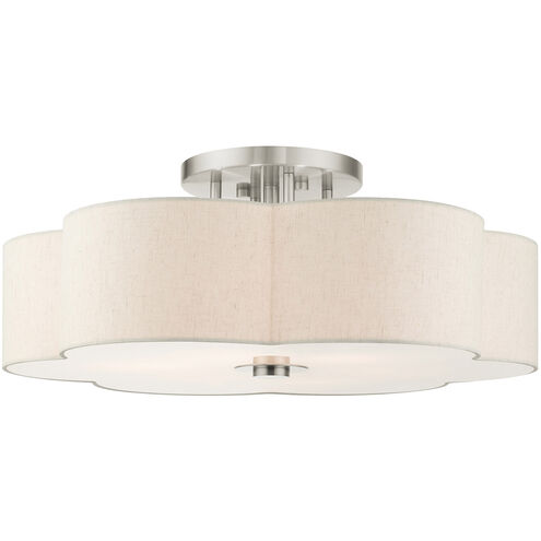 Solstice 6 Light 28 inch Brushed Nickel Semi Flush Ceiling Light